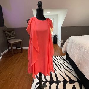 BCBG MAXAZRIA beautiful feminine coral back out dress